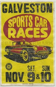 1957 Corvette 1950's Galveston Texas Race Vintage Advertising Poster 11 x 17