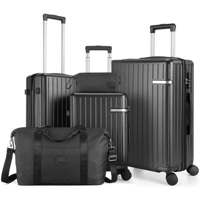 3/5 Piece Luggage Set ABS+PC Hardshell Carry on Suitcase w/Spinner Wheels + TSA.