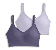 Jockey Set of 2 Seamfree Back Smoothing Cami Strap Bras Mavrk/DrmyPurpl L New
