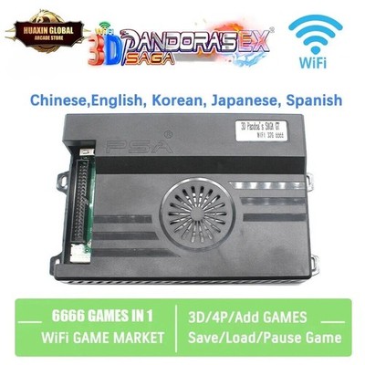 Pandora Saga Box 6666 in 1 Wifi Arcade Game Board With 2D 3D Family version