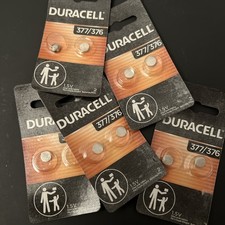 Duracell 377/376 Silver Oxide Button Batteries, 2 Count Pack of 5 10 total