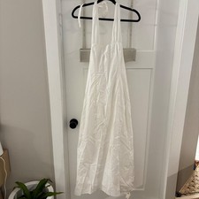 Reformation Bessi Dress White Halter Neck NWT W small flaw Size 6 Bridal Cotton