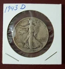 1943D US Liberty Walking Half Dollar 50c