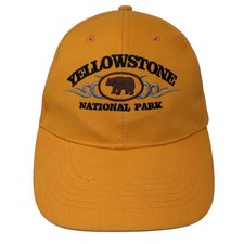 Yellowstone National Park Strapback Hat Orange One Size Embroidered