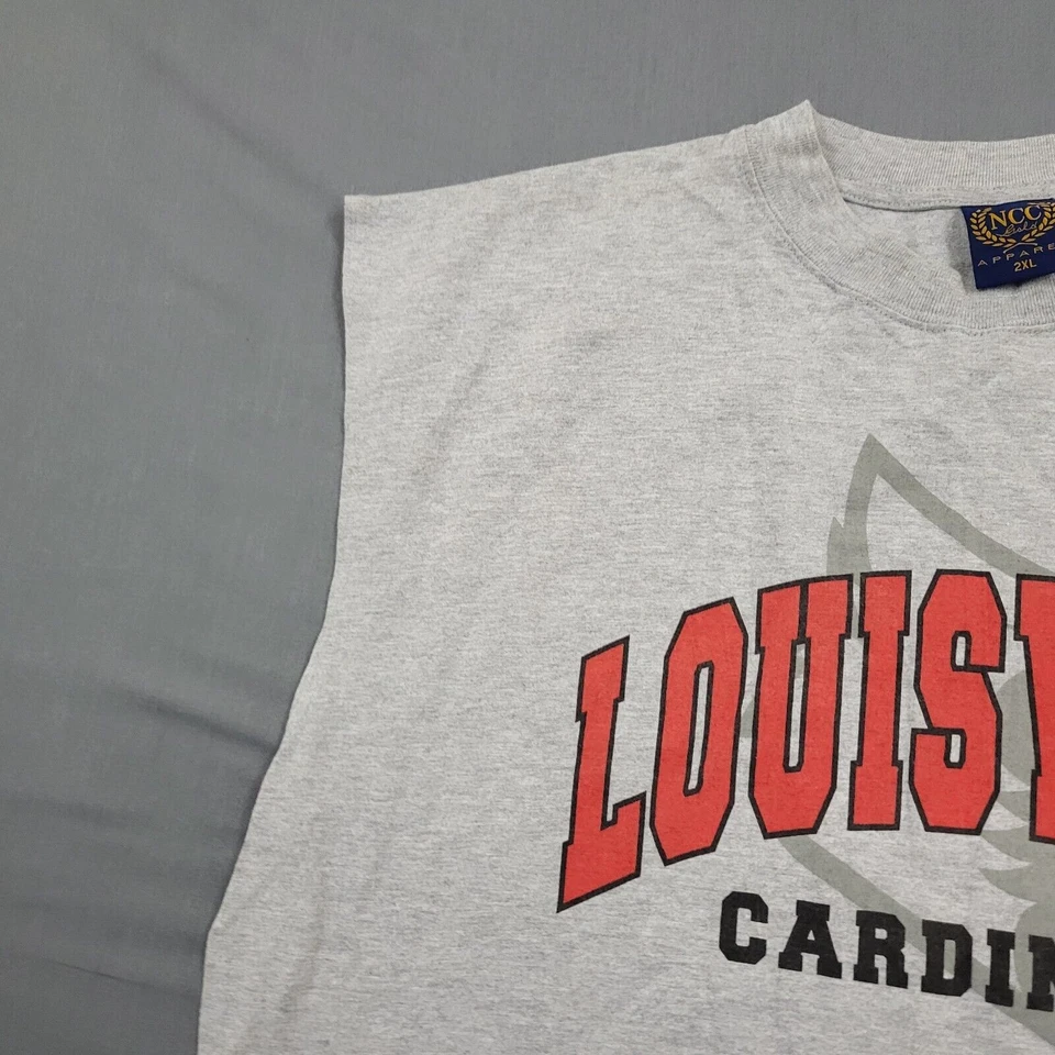 Camisa Louisville Cardinals NCC Dorada Para Hombres 2XL Sin Mangas Pullover Gris * Foto 2 de 4
