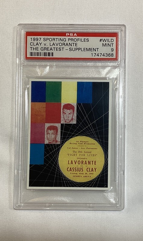 MUHAMMAD ALI vs LAVORANTE 1 1997 SPORTING PROFILES THE GREATEST CARD #WILD PSA 9