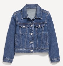 Old Navy Denim Jean Trucker Jacket for Girls Size Medium 8 NEW Medium Wash