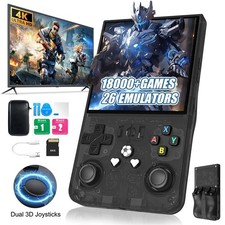 Retro Gaming Handheld 64GB 4 Zoll IPS Display 1800+ Spiele 4000mAh Schwarz