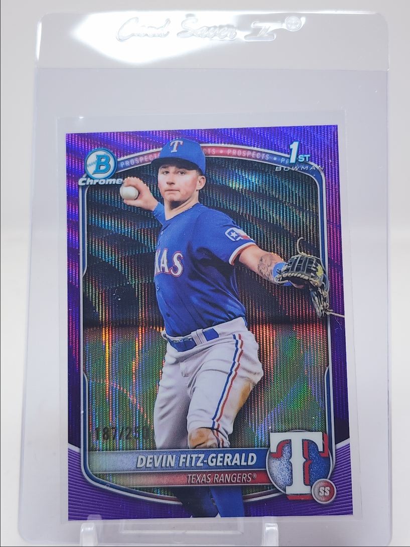 DEVIN FITZ-GERALD 2025 BOWMAN CHROME 1ST PURPLE WAVE REFRACTOR /250 Q3249