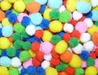 50 or 100   MULTI COLOUR  POM POMS 10, 12  OR 15MM --  ARTS /CRAFTS/JEWELLERY