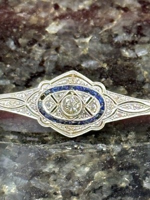 Antique/1920's  18k gold/diamond/ saphire/platinum bracelet