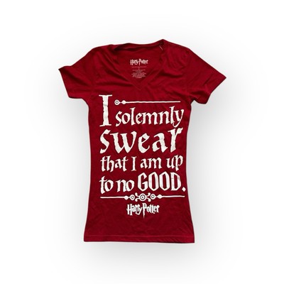 Harry Potter I Solemnly Swear That I Am Up To No Good Red V Neck Women Shirt S