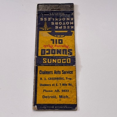 Chalmers Auto Service R.A. Greenberg Detroit MI Matchbook Cover MM8-3