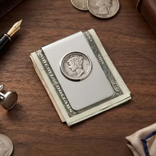 Mercury Dime Money Clip   90 Silver Vintage Coin Gift for Collectors