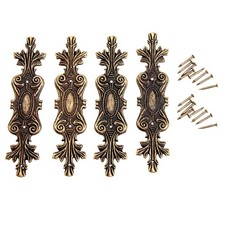 dophee 4 Pack Retro Decorative Corners Bracket, Antique Bronze Applique Furni...