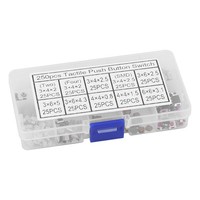250X Tactile Switch 10 Kinds Momentary Tactile Push Button Switch Assortment Set