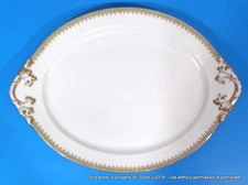 VINTAGE WM. GUERIN LIMOGES 18.5" PORCELAIN China SERVING PLATTER Handled GUE4