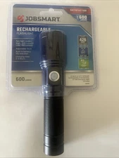 Jobsmart Rechargeable Flashlight 600 Lumens Adj. Focus 426’ Beam Length Black