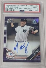 2019 1st Bowman Chrome Michael King Purple Refractor 089/250 Autograph PSA 9 RC