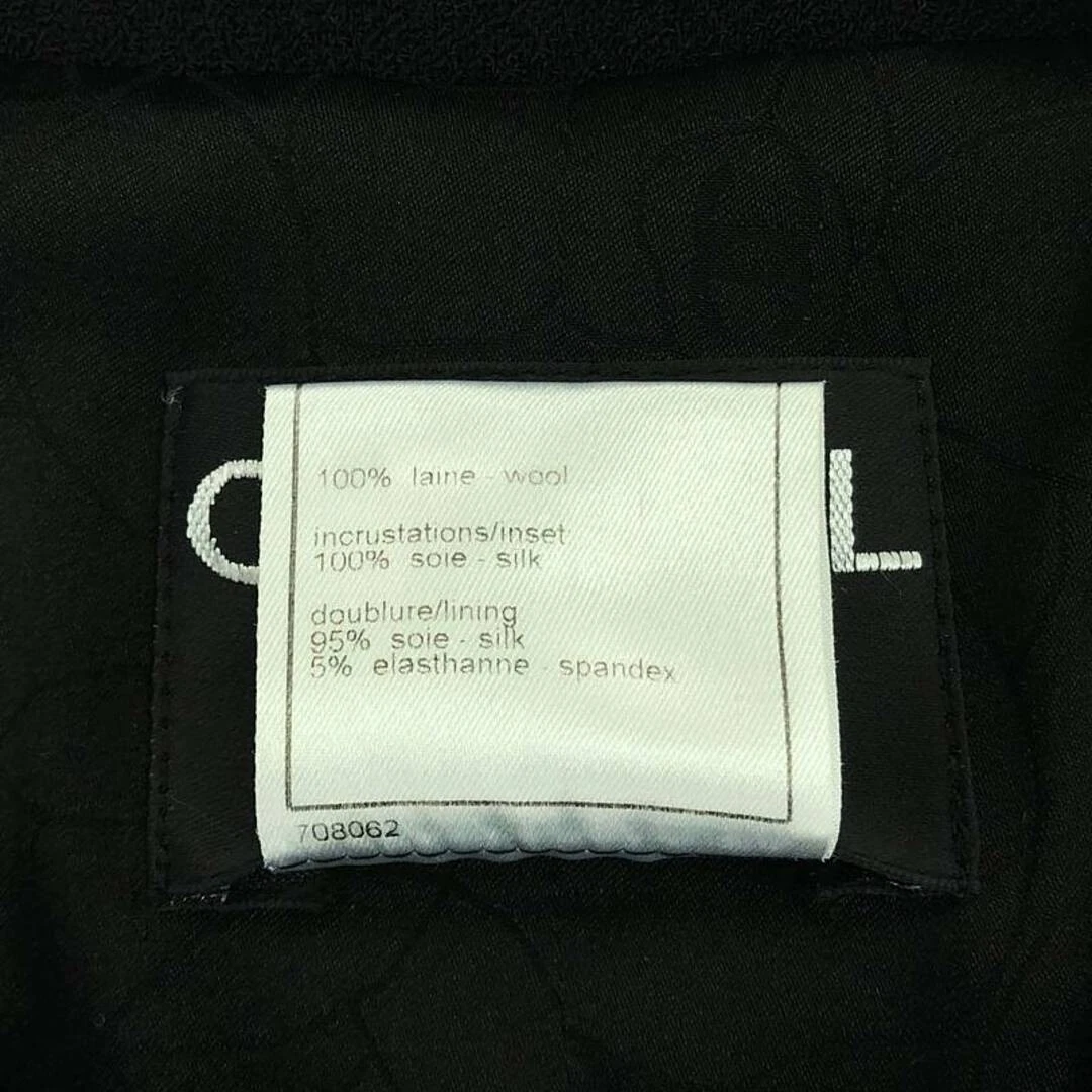 Giacca Chanel Bottone Trasparente Raccolta Senza Collo 38 Nero Donna