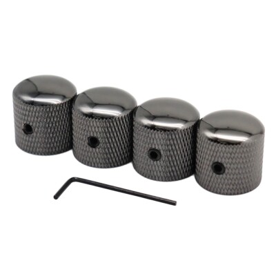 4pcs Metal Black Nickel Guitar Knobs Volume Audio Potentiometer Control Knobs