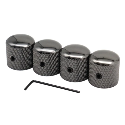4pcs Metal Black Nickel Guitar Knobs Volume Audio Potentiometer Control Knobs