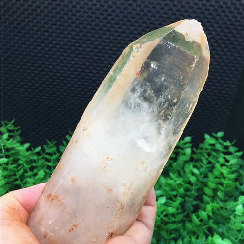 427g Natural white Quartz Crystal Point Madagascar + clear crystal X860 - Picture 2 of 10
