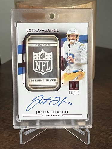 2021 Panini Impeccable Extravagance Justin Herbert /10 Auto Silver Oz. eBay 1/1