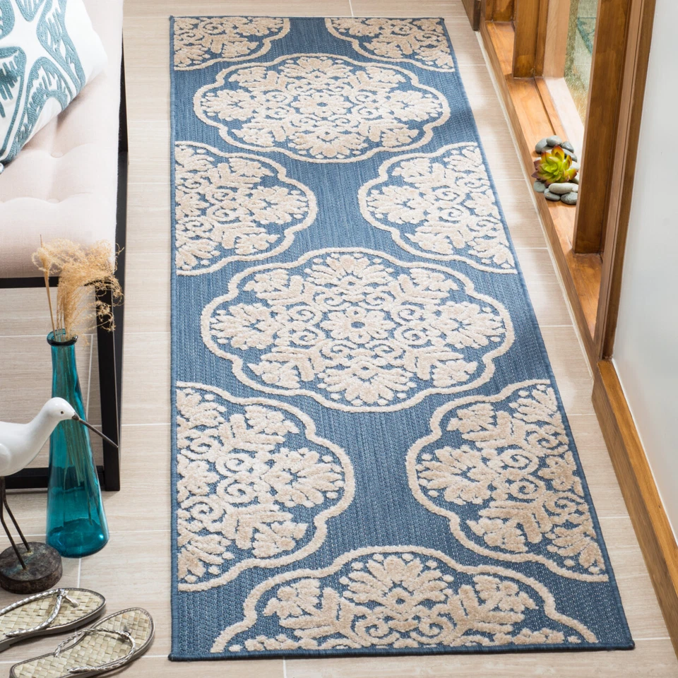 SAFAVIEH Cottage COT911F 浅蓝色/米色地毯 — 第 2/4 张图片