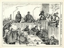 RARE 1895 BRITISH CARTOON - British Parliament Satire - SIR HARCOURT / ASQUITH