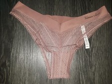 New VS incredible lace cut out Brazilian Panty Size medium vintage rose