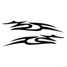 Pair Tribal Flame Stripes - Decal Sticker - Multiple Colors  Sizes - ebn7474