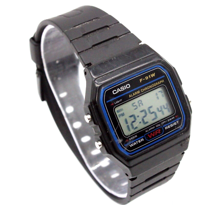 Vintage Casio Men's Digital Watch Alarm Chronograph F-91W Classic