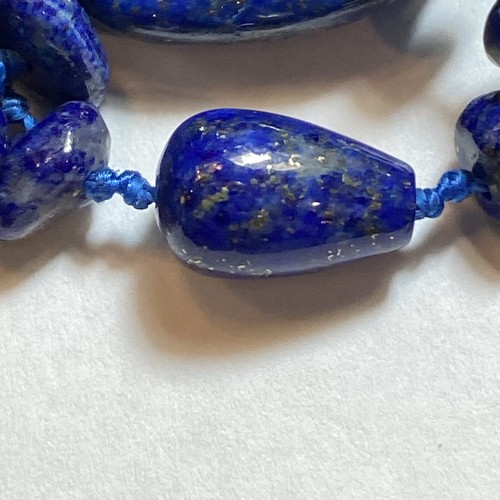 SAJEN 925 LAPIS LAZULI PEPPLE BRIOLETTE BEADS CARVED FLOWER BRACELET NECKLACE - Picture 18 of 24