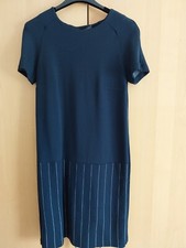 M&S Collection 'Best of British' Navy And White Smart Lined Work Dress Size 8