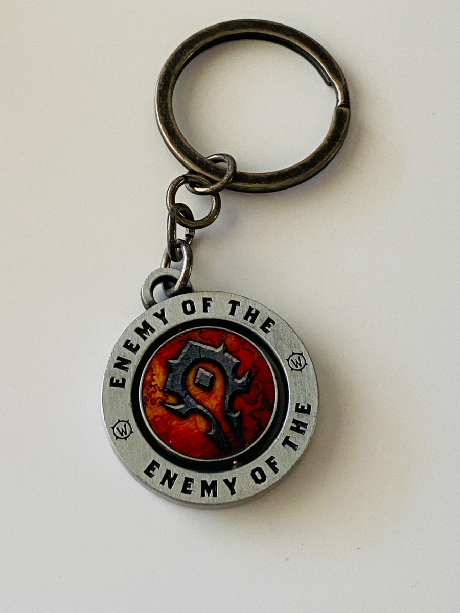 World of Warcraft Horde Alliance Reversable Metal Keychain