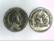 ROME ROMAN MARCUS AURELIUS PILE OF ARMS DENARIUS DENIER COIN REPRO COINS