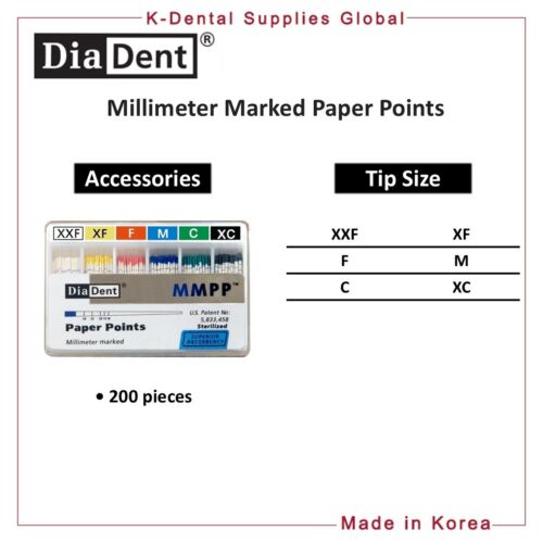 Diadent Dental Millimeter Marked Paper Points All Sizes - Picture 10 of 10