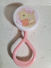 VINTAGE DISNEY WINNIE THE POOH PINK BABY RATTLE