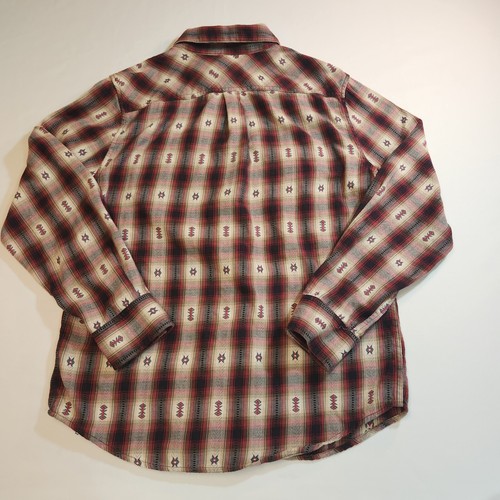 Mossimo Flannel Shirt Mens Med Button Long Sleeve Red Cream Gray Southwest Print - Picture 8 of 21