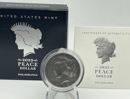2023 P Peace Silver Dollar Uncirculated Coin $1 OGP & COA 23XH