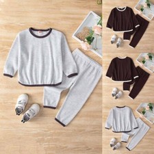 Infant Kids Baby Boys Girls Outfits Shirts Pullover Pants Fall Winter Clothes