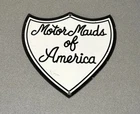 VINTAGE 12” RARE METER MAIDS OF AMERICA SHIELD PORCELAIN SIGN CAR GAS OIL TRUCK