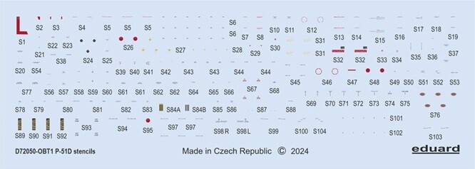 Eduard Accessories D72050 - 1:72 P-51D Stencils - New