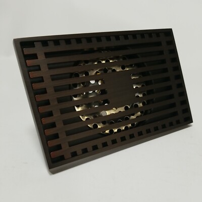 Brass Shower Floor Drain 3.5in x 5.5in - Oil Rubbed Bronze A265-ORB
