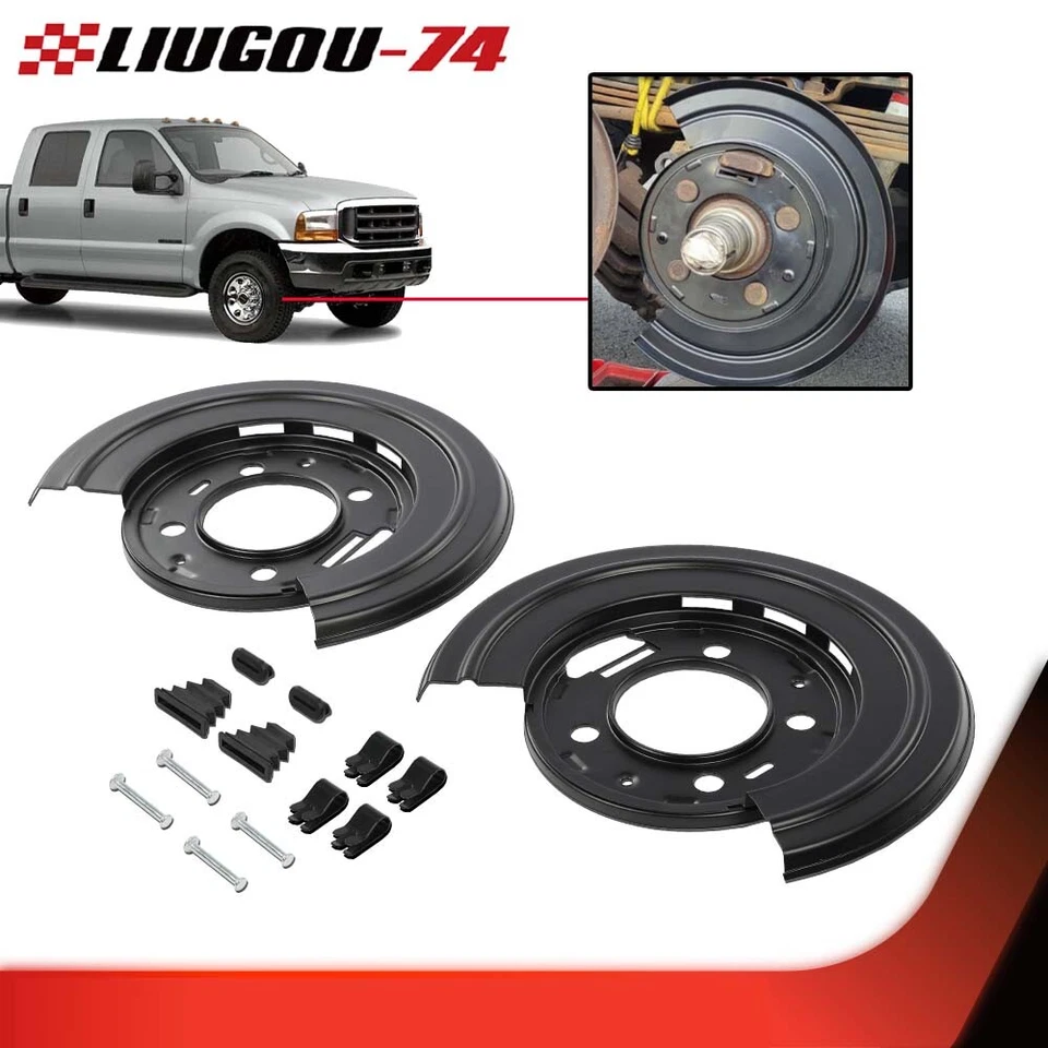 Placas de respaldo protectoras antipolvo freno trasero aptas para Ford F250 F350 Excursion 99-15 nuevas Foto 2 de 4