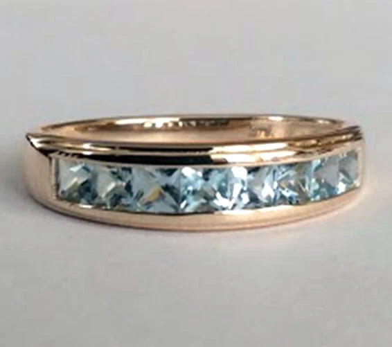 Aquamarine shop wedding band