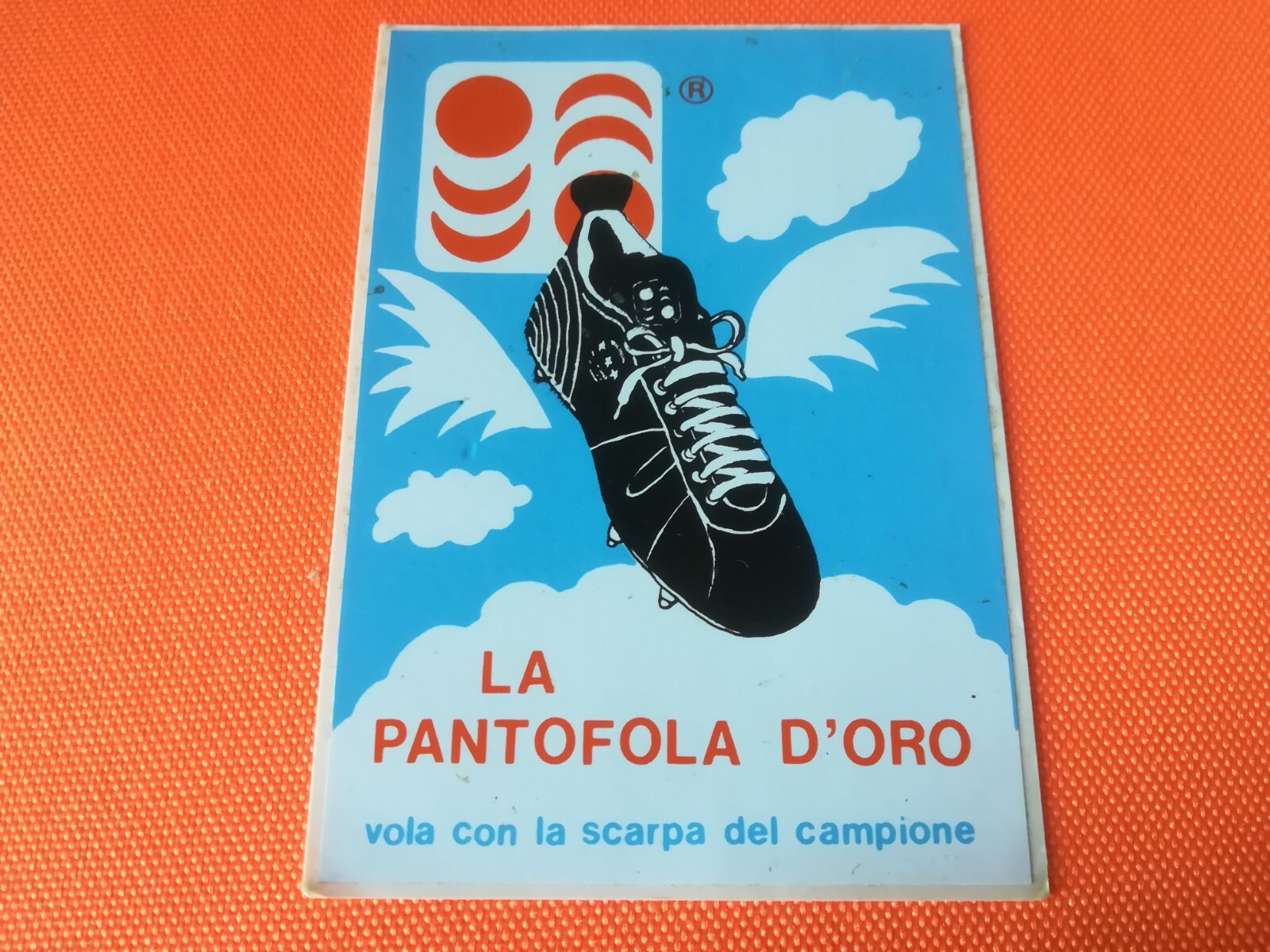 PANTOFOLA D’ORO Adesivo vintage anni 80 casco moto stereo no calcio pantofola d'oro scarpa