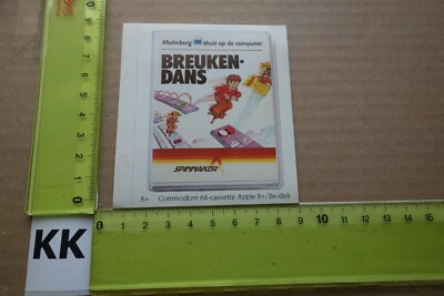 Alter Aufkleber Computer SPINNAKER Commodore 64 cassette Apple II disk (KA)