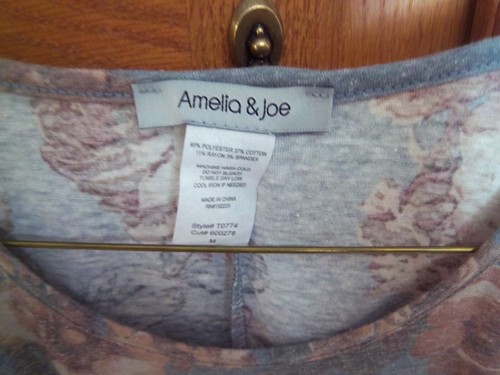 New - Women's Girls Medium - Amelia & Joe Cold Shoulder Blouse 3/4 Length Sleeve - Picture 8 of 12